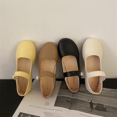 Одиночные туфли женские весенние новые британские туфли на плоской подошве с мелким носком женские туфли Мэри Джейн с ремешком Word Belt