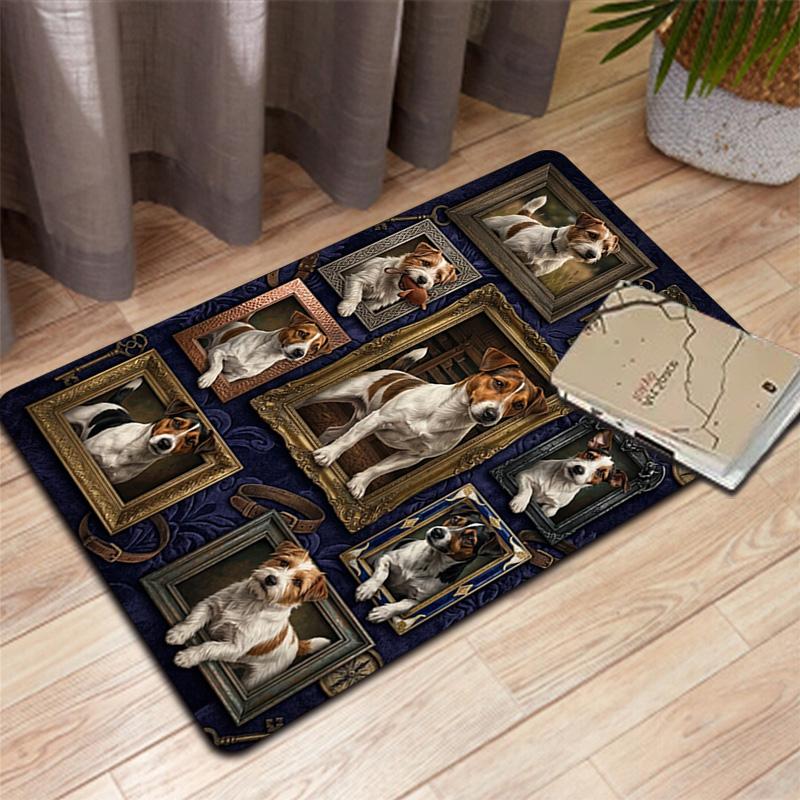 Canine Portraits Gallery Pattern Rug Floor Mat for Living Room or Bedroom Soft and Comfortable Carpet a Gift for Birthday and Holiday.