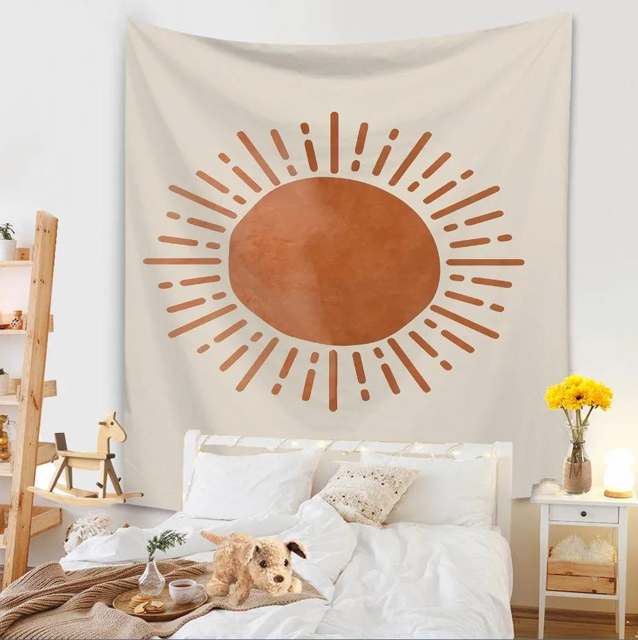 Гобелен для гостиной, фоновая роспись, пляжный коврик, украшение для дома, простой и свежий персонаж, настенный