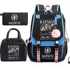 KATSEYE K-pop Print 3-Piece Backpack Set Student Bookbag Large Capacity Water-Resistant Unisex 60701-1