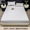 New Ice Silk Bed Sheet Set Summer Bedding Set Solid Color Bed Cover Fitted Sheet Full Package Bed Sheet Cooling Bed Sheet Silky Bed Sheet