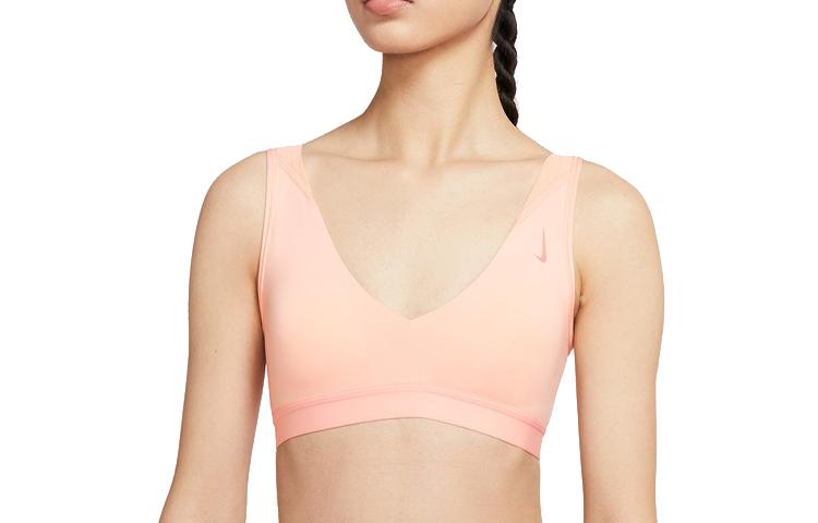 Nike Спортивное нижнее белье женское стираное кораллово-красное средняя поддержка CJ0795-664