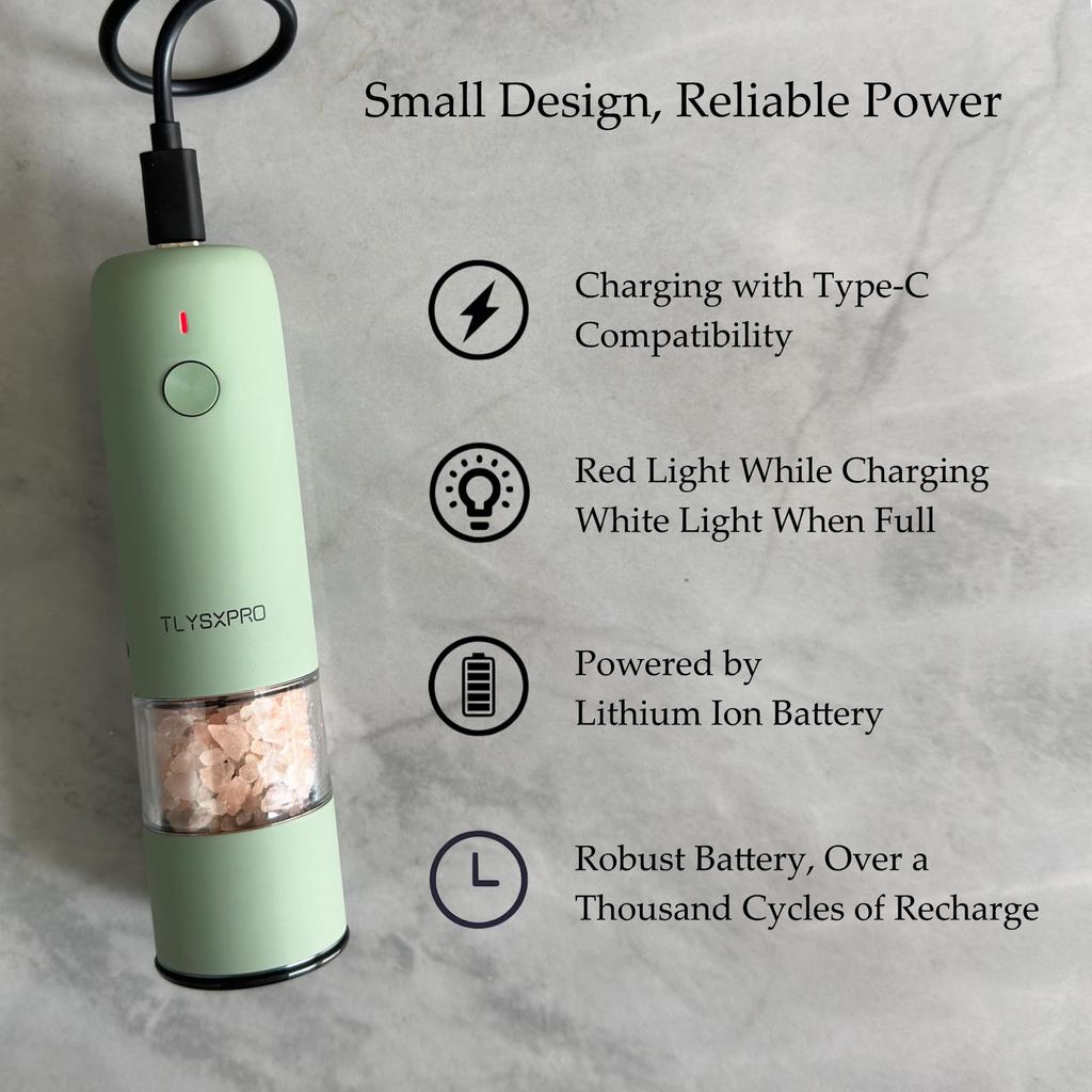 Маленькая электрическая мельница для соли и перца USB автоматическая электрическая регулируемая соль для одной руки для кухни из нержавеющей стали и набора, перезаряжаемая, мельница,