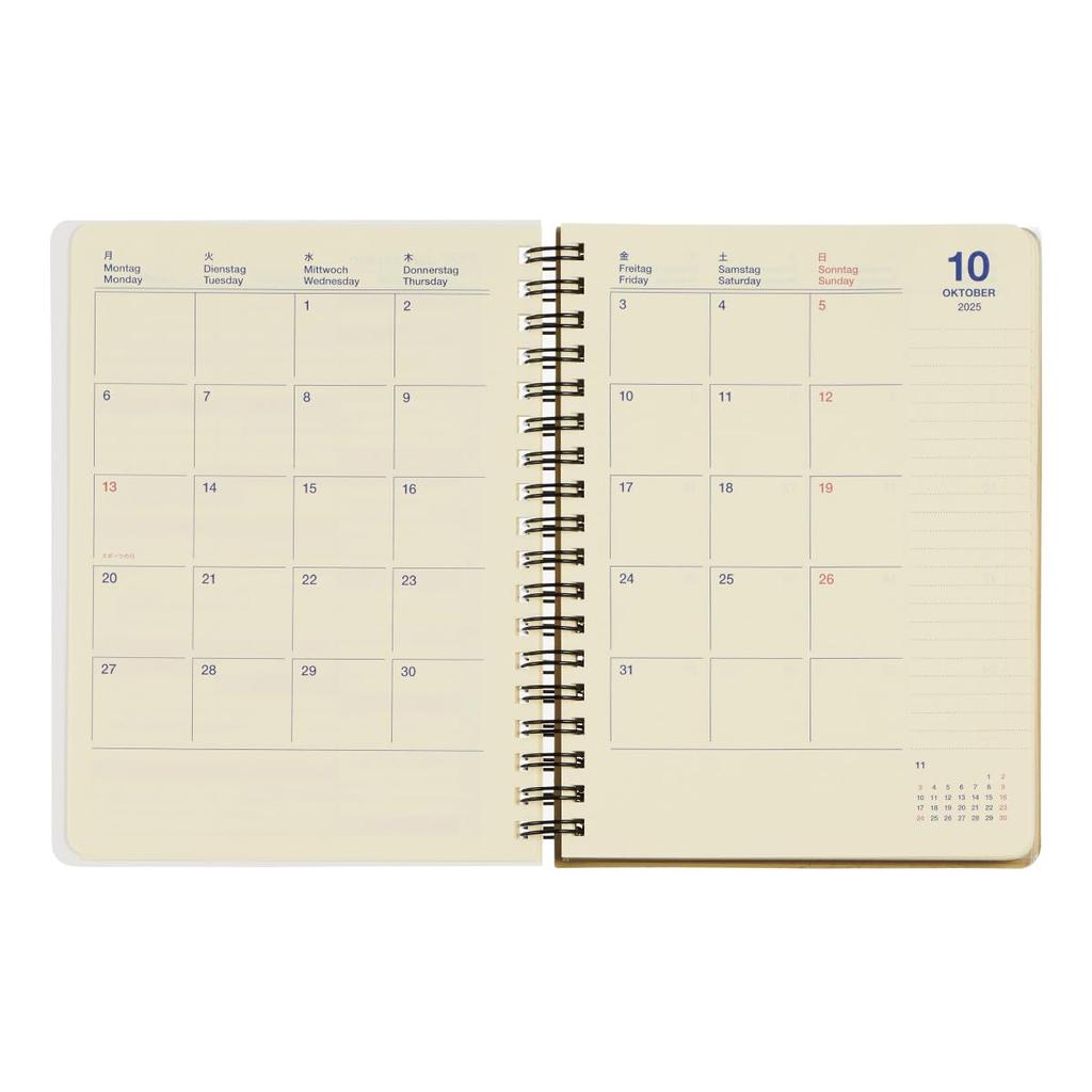 [Delfonics Planner 2026 Edition / Starting October 2025] Rollbahn Lace Large Monthly Planner (Cream)