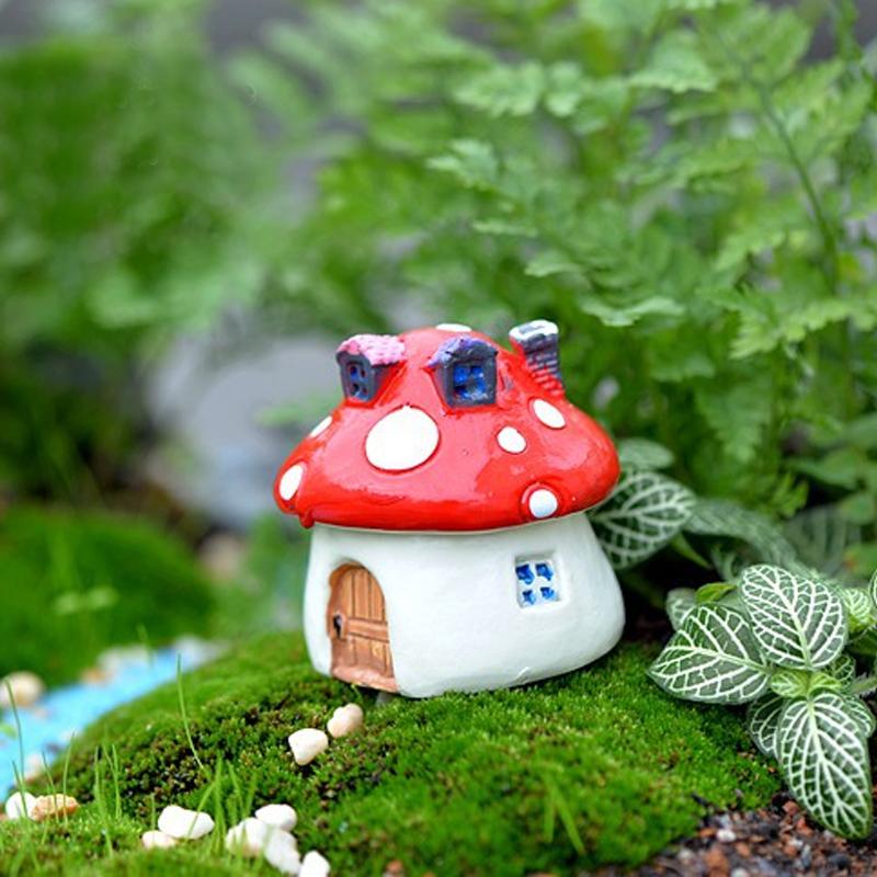 1 шт., мини-грибной домик из смолы, миниатюрные садовые аксессуары, микропейзаж, сказочный сад, миниатюрные украшения, ремесло