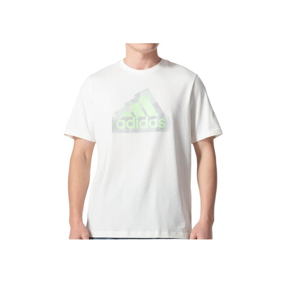 Adidas Fashionable Comfortable Breathable Casual Short-Sleeve Vintage Print T-Shirt Men Tops White IN6234