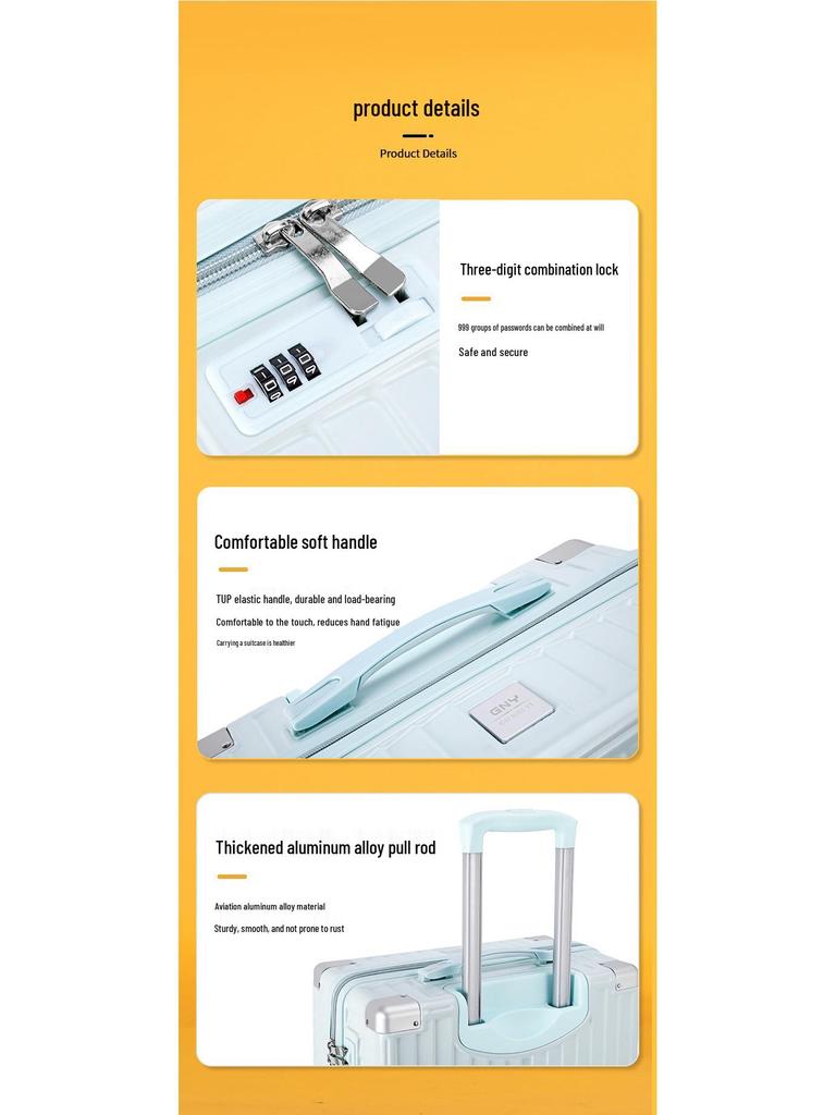 Легкий мини-чемодан на колесиках с кодовым замком, 18-20 дюймов - Идеально подходит для студентов и детей.