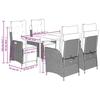 VidaXL Ensemble à Manger de Jardin avec Coussins 5 pcs, Table et Chaises avec Dossier Réglable, Meubles d'Extérieur, 3213380