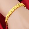 Four-leaf Clover Vietnamese Sand Gold Women's Bracelet Euro Coin Gold Brass Plated 24K Real Gold Bracelet
