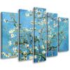 Картина из пяти частей: печать на холсте «Цветок миндаля» Винсент Ван Гог