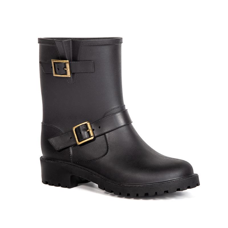 Осенняя и зимняя обувь больших размеров, удобная, с круглым носком и плоским дном, на утолщенном среднем каблуке, на толстом каблуке, женская обувь на коротком каблуке