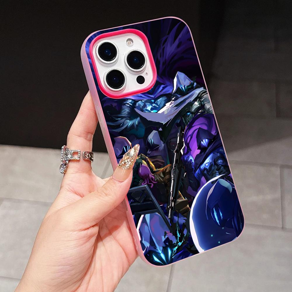 Valo Omen Phone Case for iPhone 17 16 15 14 13 12 11 Air Pro Max Plus Jelly Double layer Rose Red Cover