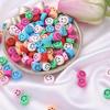 30Pcs Handmade Polymer Clay Round Smile Beads for DIY Jewelry Making Necklace Bracelet