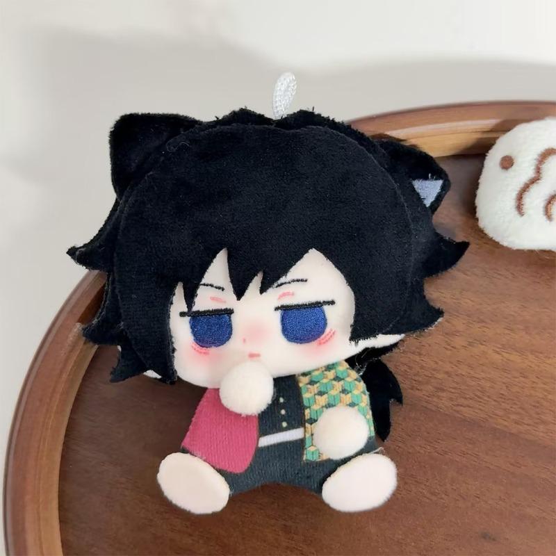 Demon Slayer 2.5D Cotton Plush Doll Keychain Tanjiro Giyuu Tokitou Muichiro Kanroji Mitsuri Anime Stuffed Pendant Collectible Gift for Fans Home Decor