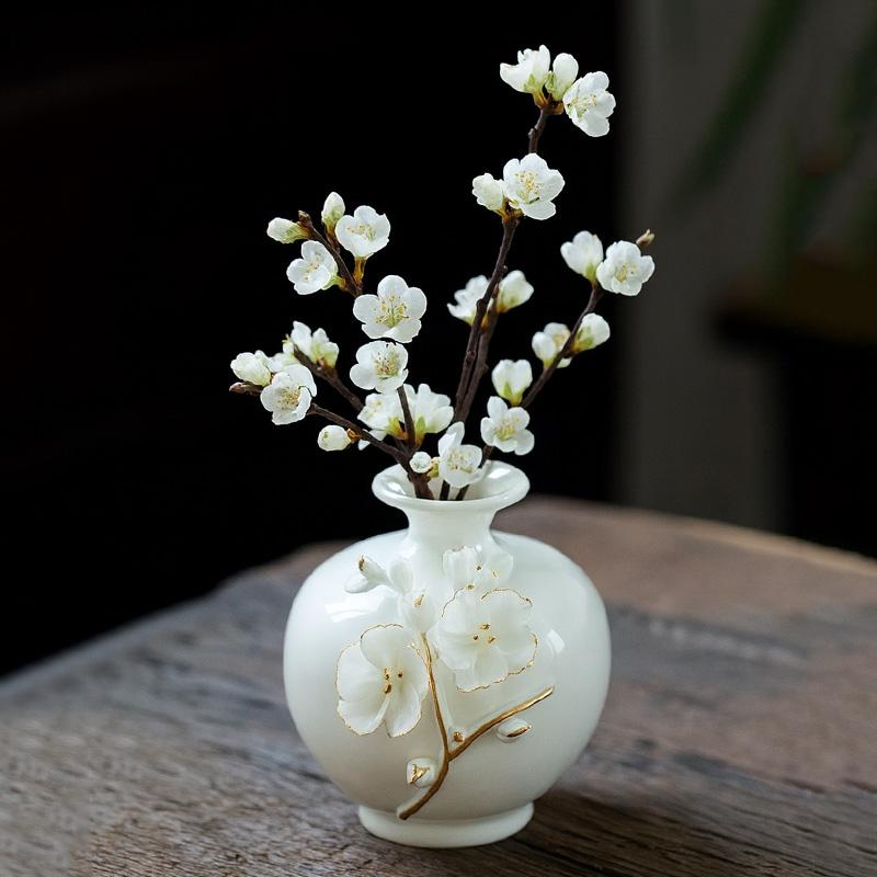 Белая керамическая ваза Ваза для цветов Блоссом Настольные декоративные вазы Эстетичная скульптура Фигурка Домашнее настольное центральное украшение