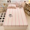 Skin-friendly Bedsheet Pure Cotton Bed Linen Stripe Style Bed Cover Single Mattress Protector Sabanas (Pillowcase Need Order)