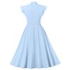 Spring and Autumn European and American Fashion Women's Dress with Waist Strap and Lotus Leaf Sleeves, Large Swing Retro Dress