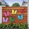 AEA4-Colorful 3D Metal Butterfly Yard Decor Hollow Out Butterfly Garden Large Decorative Wall Art Fence Sculpture Ornament