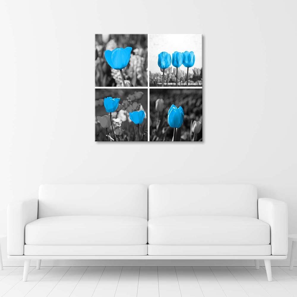 Canvas print, Tulip flowers nature collage