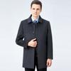 Кашемировое пальто мужское средней длины осенне-зимнее для мужчин среднего возраста шерстяное шерстяное пальто-ветровка