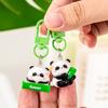 Cute Cartoon Resin Panda Keyring Lovely Animal Keychain Pendant Kawaii Backpack Decoration Accessories Small Gifts