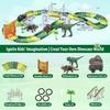 Dinosaur Toys Create A Dinosaur World Road Race Flexible Track Playset and 2PCS Cool Dinosaur Car for Boy Girls Christmas Gift
