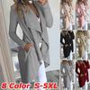 Autumn Women Trenchcoat Solid Cardigan Windbreaker Outerwear Asymmetric Lapel Collar Jacket