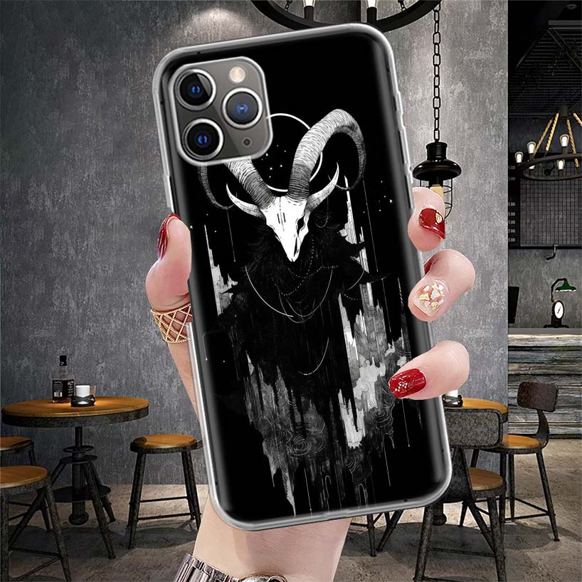 Сатанинский козел Сатана Дьявол Мягкий чехол для телефона Для IPhone 11 17 Air 16E 16 Pro Max 15 + 14 Plus 13 Mini 12 Apple 7 SE 8 Fundas Coque 1