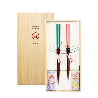 Магазин лакированных изделий Yamaga Isso Gift Chopsticks Set Chopsticks Stand Set Honoka Birthday Lacquered Present Day Respect for the Older Day Family Gift