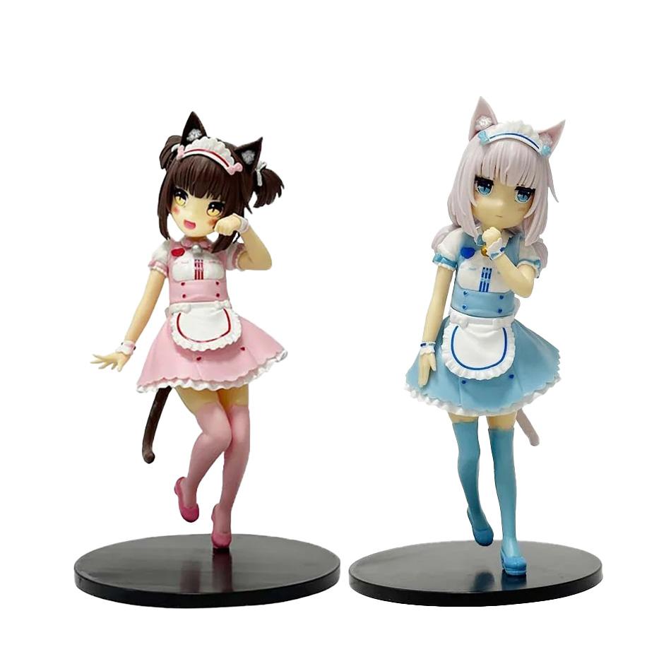 NEKOPARA 18 см Аниме Фигурка Кошки-Горничной - Шоколад Ваниль Очаровательный ПВХ Достойная Коллекционирования Статичная Фигурка Красивый Дизайн Кошки Миниатюра