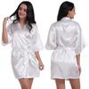 Women's Solid Color Short Silk Robe Bridesmaid Party Satin Robe Bride Wedding Pajamas Home Wear