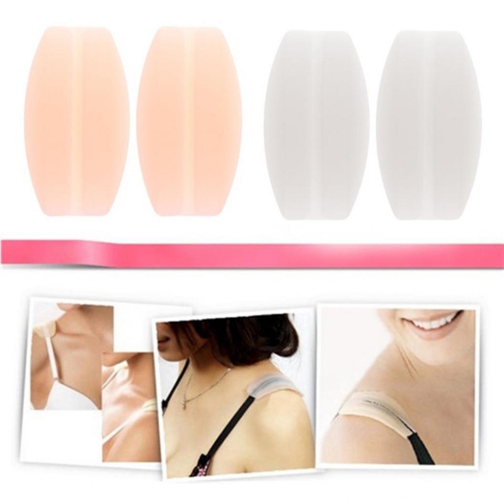 1 Pair Women Silicone Bra Strap Cushions Holder Supple Non-slip Shoulder Pads