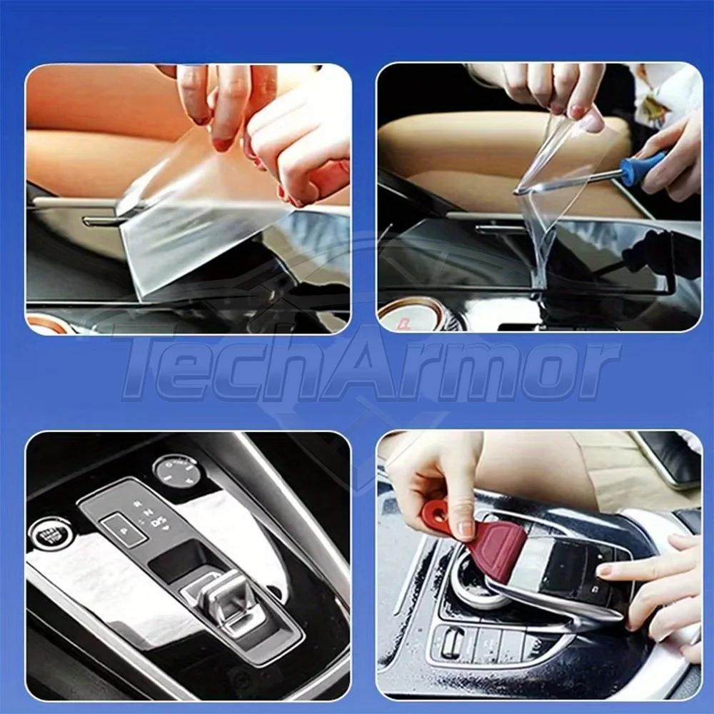 Car Interior TPU Protector Anti-scratch Film For Mercedes-Benz EQE 22 Auto Protective Transparent Anti-tear Sticker Accessories