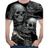 Men's T-shirt Summer Fashion Skull Theme 3D Men Cool Street Print TShirt Horror Series Tough Short Sleeve Men Large Size Top Tee