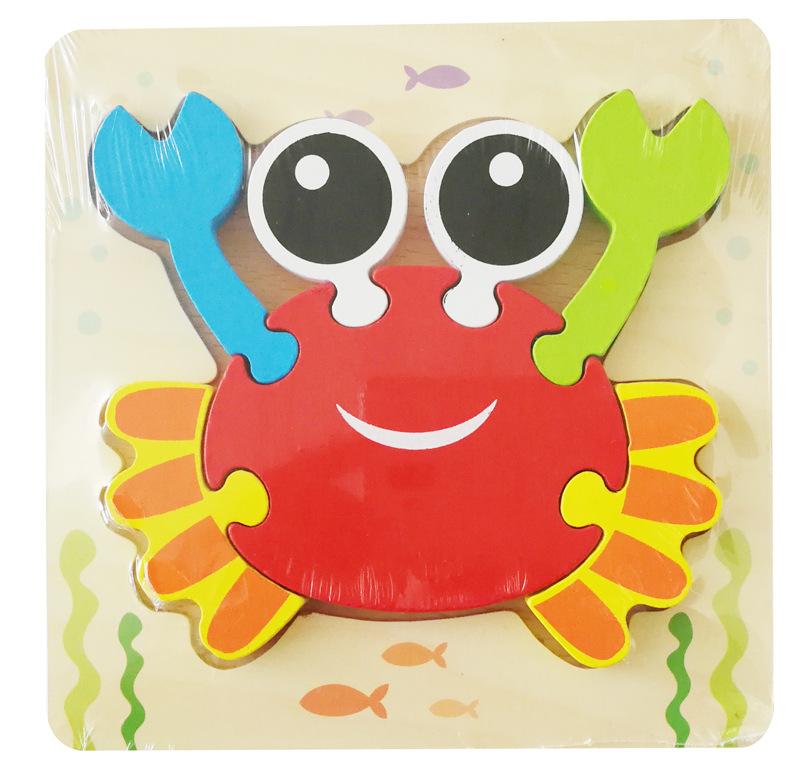 Деревянная Имитация Мультяшный Транспорт Животное Пазл Раннее Детство Образование Строительный Блок Дети Ребенок Когнитивный Трехмерный Пазл