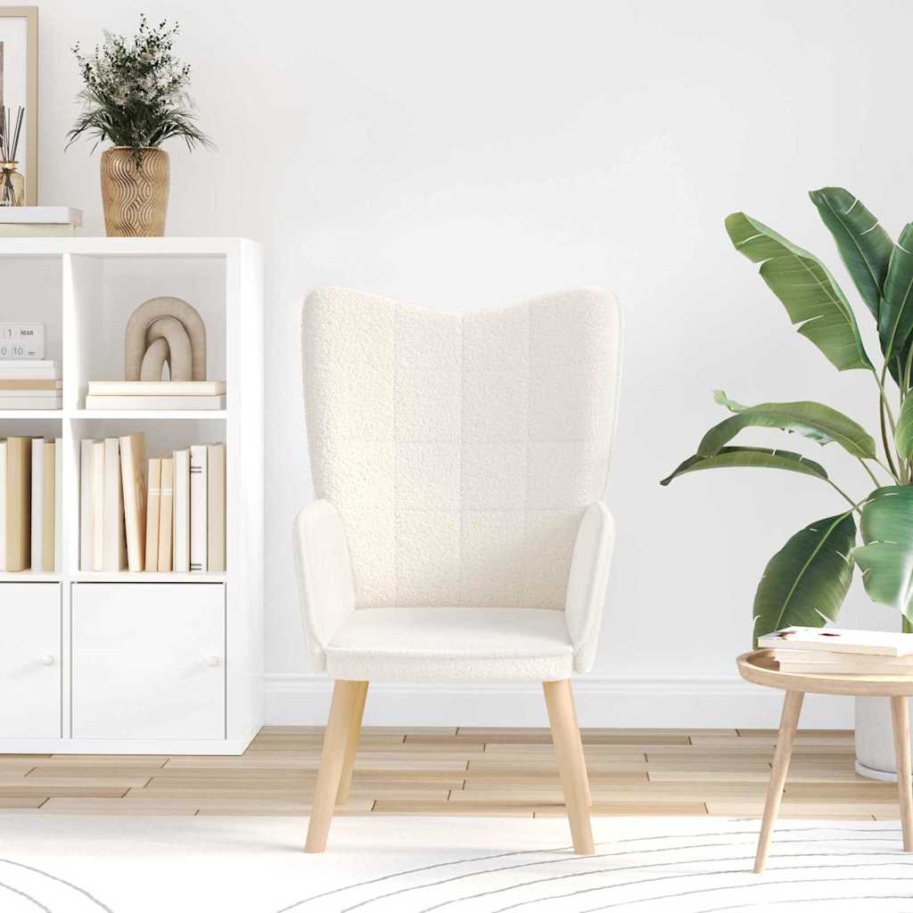 Cream Armchair 62 x 67 x 95.5 cm Sherpa Fabric