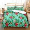 Гибискус Цветочный Пододеяльник Полуторный Кингсайз Тропические Пальмовые Листья Комплект Постельного Белья, Ботанический Цветочный Чехол для Одеяла для Девочки Подростка