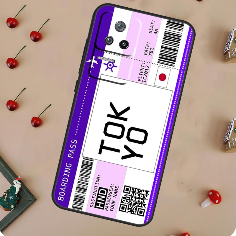 Boarding Pass Ticket Case For POCO X6 Pro X3 X5 F5 M6 Pro F3 M5s Cover For Xiaomi 13T Pro 14 11T 12T 12 13 Lite