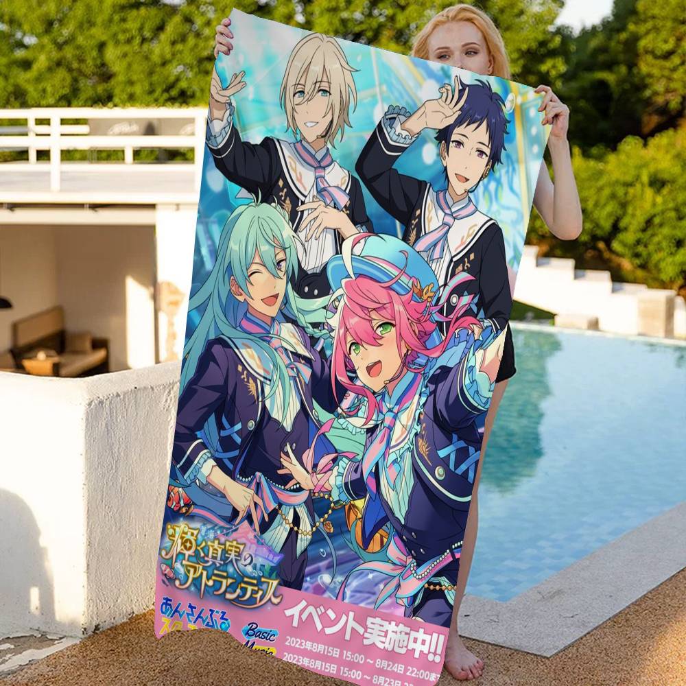 Девочка Игра E-Ensemble Stars Микрофибра Печатное Пляжное Полотенце Альпинизм Йога Пляж Плавание Бег Впитывающее Мягкое Полотенце