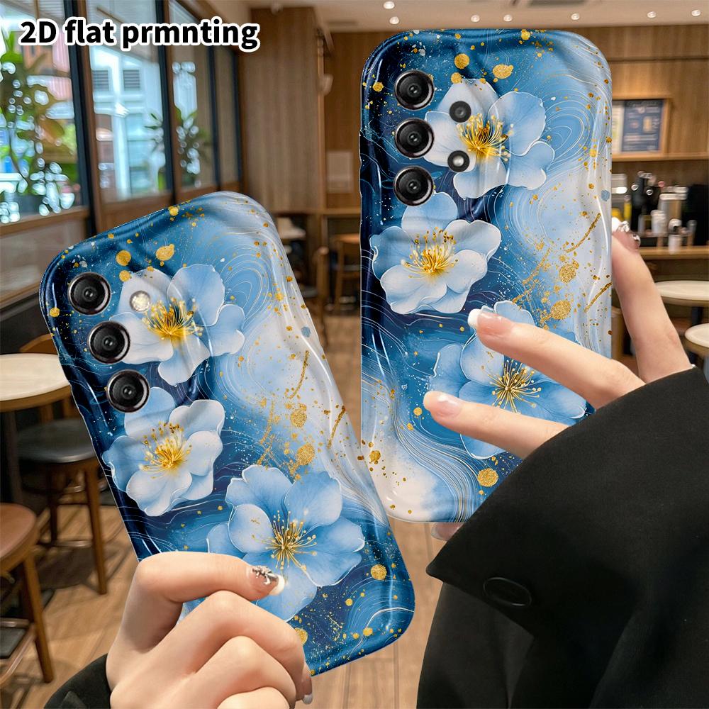Phone Case: 2D Flat Samsung Galaxy A34 A35 M05 M06 S20 S22 S21 FE Plus 5G Protective Case, Artistic Flowers, Christmas and Halloween Gift