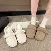 Женские мягкая подошва большой размер утолщенные зимние теплые меховые на одной толстой подкладке ботильоны до щиколотки нескользящие походные спортивные хлопковые тапочки