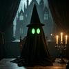 Glow in Dark Hooded Ghost Figurine Halloween Tabletop Decor Party Pub Bar Scene Decoration Black Skeleton Ornament