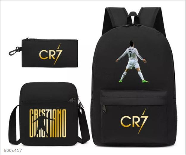 Youth Fashion Backpack Shoulder Bag Pencil Case Children'S Student School Bag 3-Piece Set
