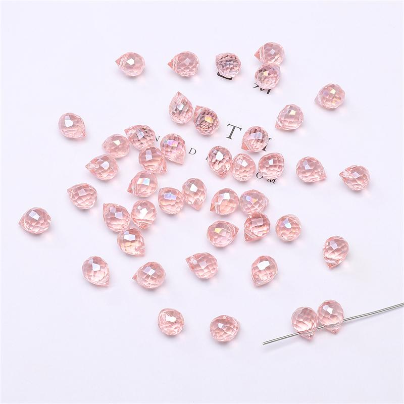 10 шт., хрустальные стеклянные бусины с каплями воды, граненые свободные бусины-разделители для самостоятельного изготовления ювелирных изделий, браслетов и ожерелий