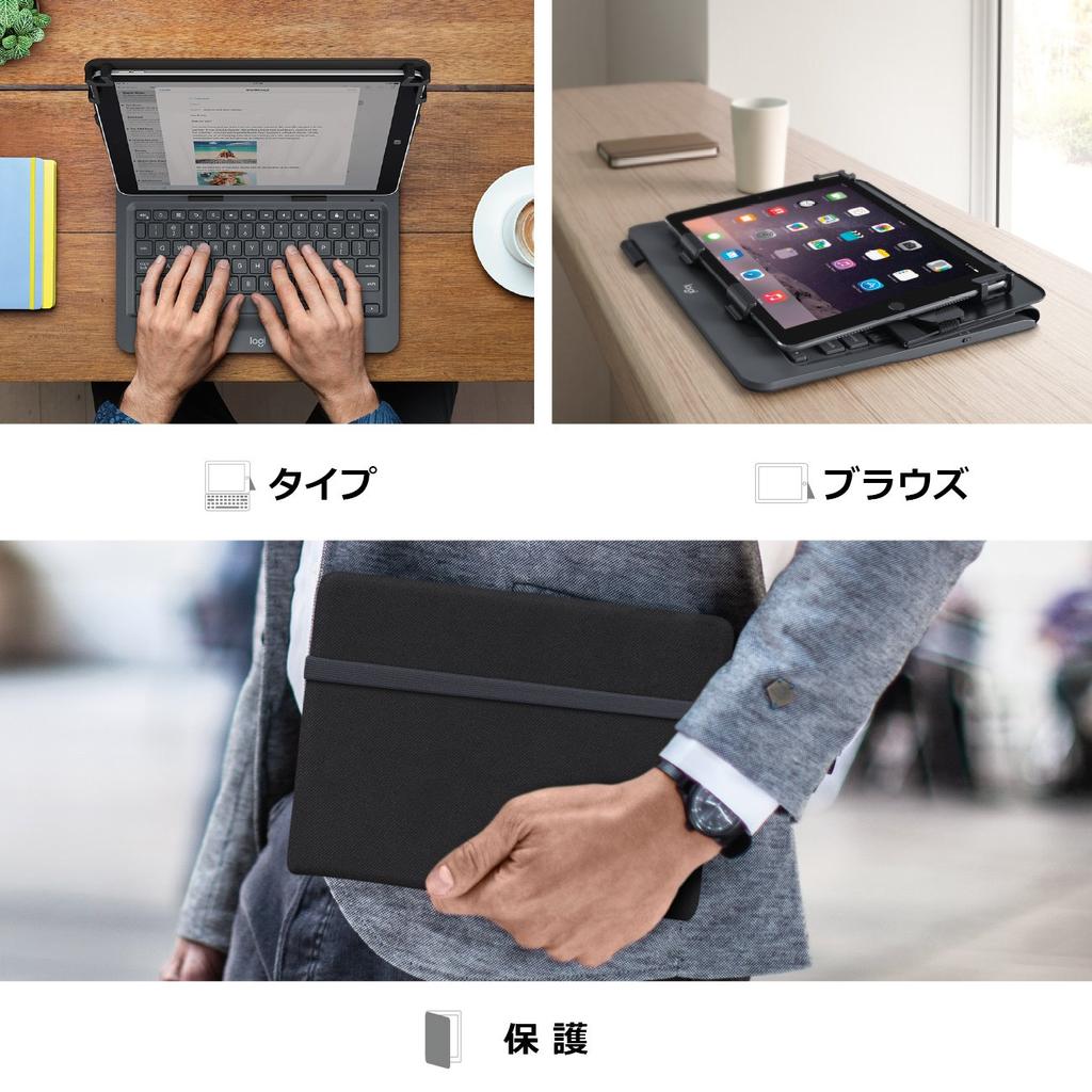 Клавиатура Logitech, совместимая с дюймовыми планшетами uK1050BK, черный чехол для планшета с клавиатурой, совместимый с iOS, ANDROID, ОС WINDOWS, UNIVERSAL FOLIO, 2 года