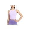 One Fitted Solid Color Round Neck Quick-Dry Short Casual Sports Vest Women Tops Purple FN2807-512