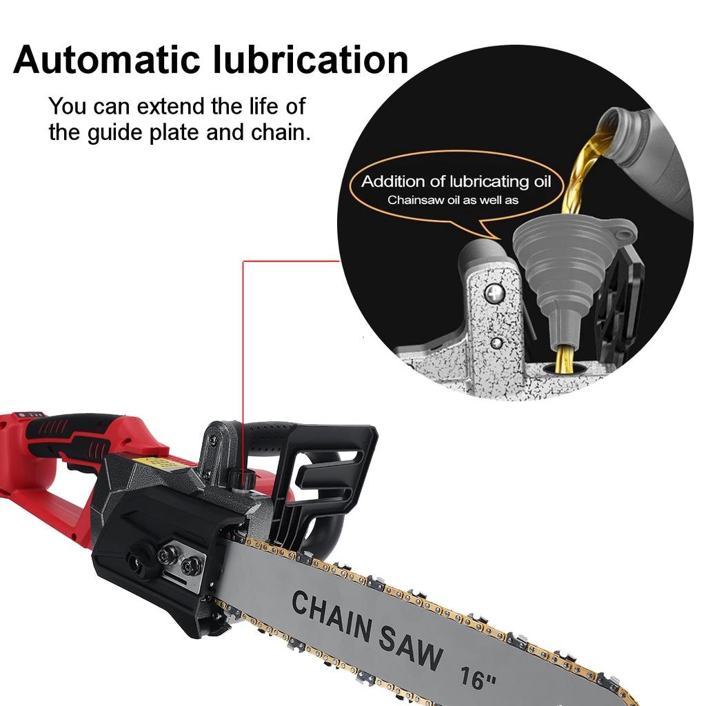 3000W 16 Inches Electric Cordless Chain Saw Brushless Motor Electric Chainsaw Woodworking Tool For 18V Battery