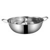 Double Flavor Hot Pot Stainless Steel Split Hot Pot with Anti-Scald Handles Chinese Induction Shabu Hot Pot for Kitchen Stove
