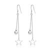 Tassel Pearl Silver Plated Eardrops Long High Profile Temperament Wild Ear Chain Pentagram Earrings Women