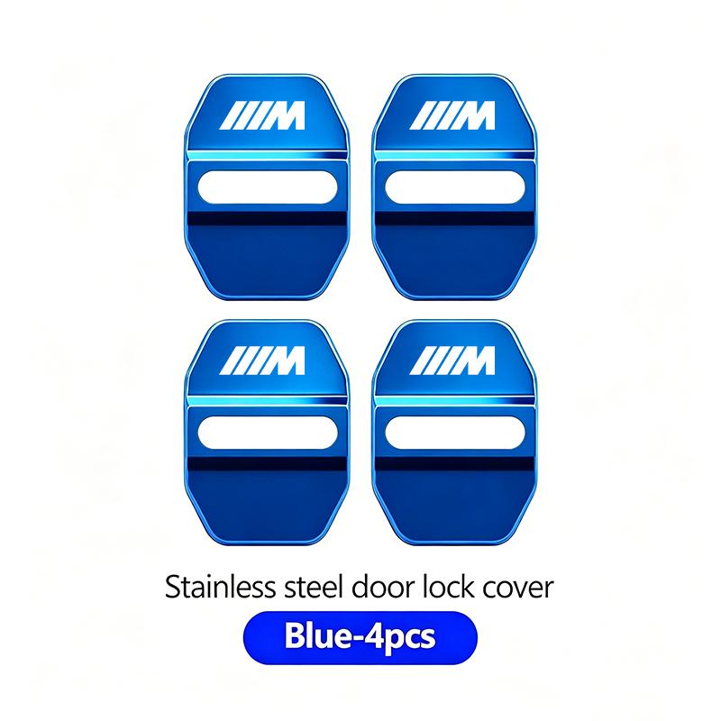 FA54Pcs Zinc Alloy Car Door Lock Buckle Protection Cover Anti-Collision Shock Absorbing Cushion Stickers For BMW G80 G06 G07 G42 G